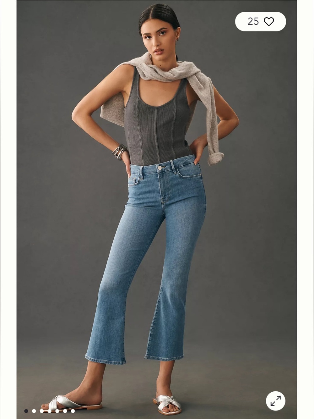 Frame Le Crop Mini Boot Jeans Blue Wash Cropped Flare Women’s Size 27